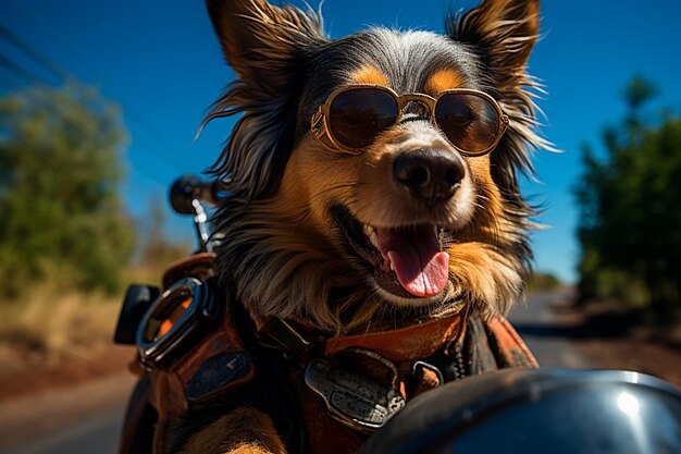 portrait of an adorable chihuahua dog with sunglasses