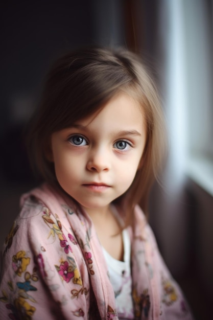 Portrait of an adorable little girl at home