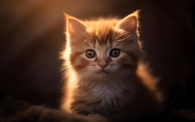 Portrait of an adorbale baby cat background