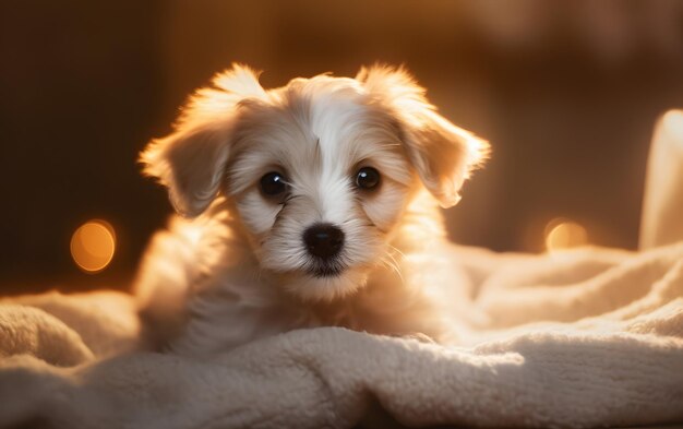 Portrait of an adorbale baby dog background