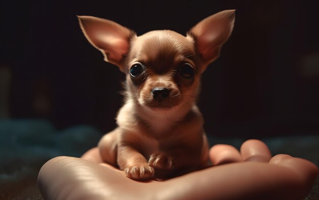 アドルベールの赤ちゃん犬の背景の肖像画