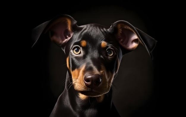 Photo portrait of an adorbale baby dog background