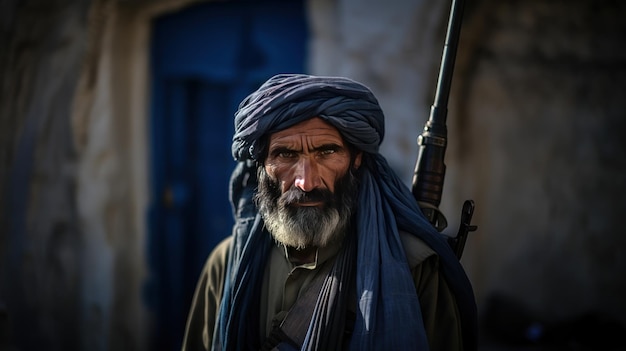 Portrait of Afghan senior man