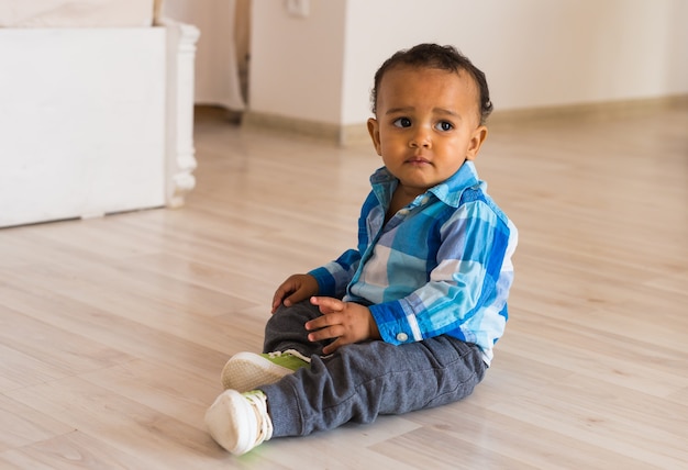 Portrait of a African American baby boy