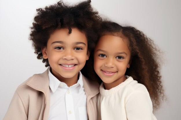 Photo portrait of an african american boy and girl