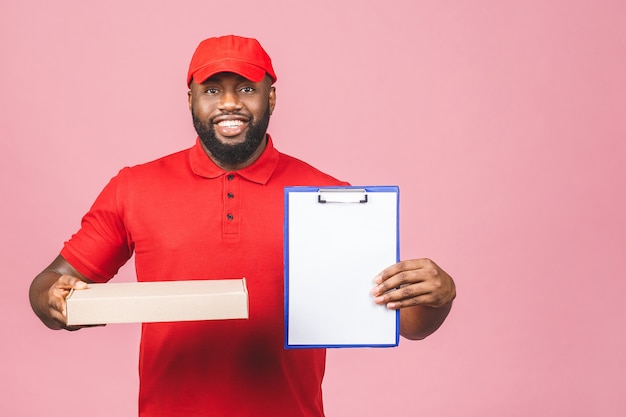 Portrait of African American delivery man