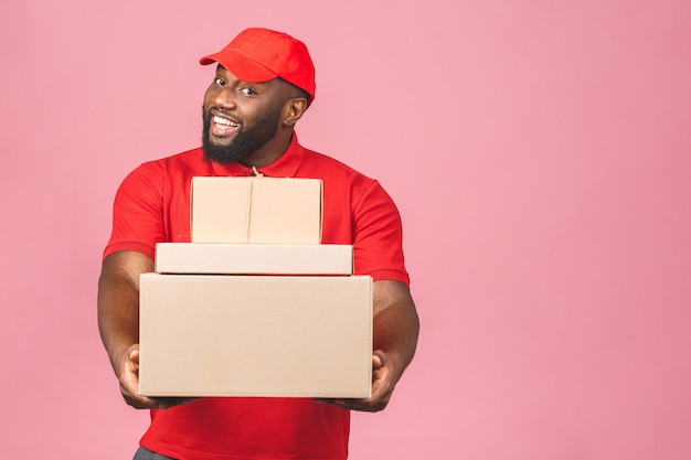 Portrait of African American delivery man