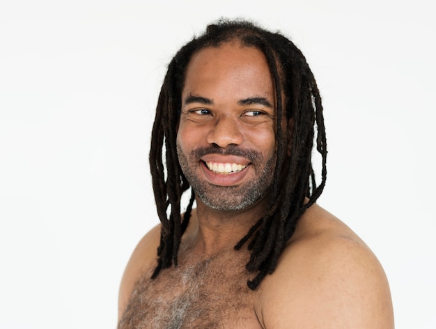 Photo portrait of an african american man with braids