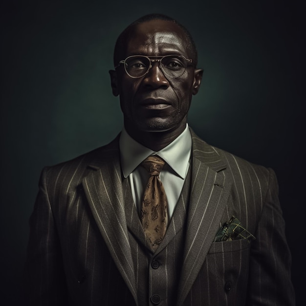 セネガル出身のマルティンシャスールの特徴を持つアフリカの起業家の肖像画