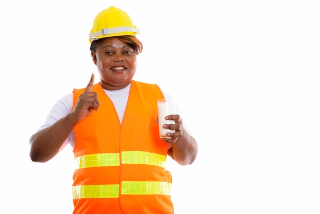 portrait of African woman holding glass