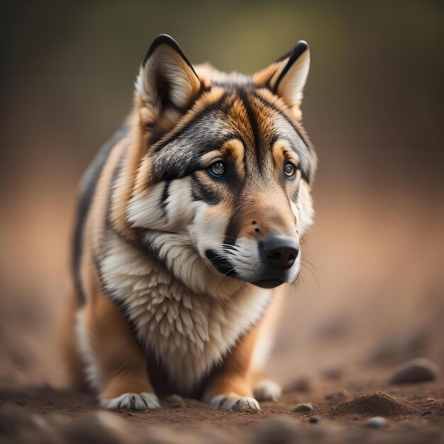 Portrait of Alaskan Malamute dog in the forest generative ai