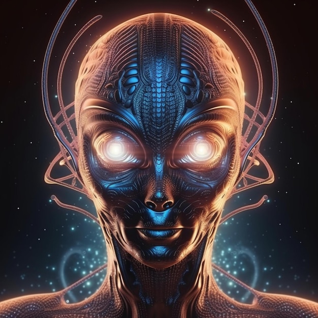 portrait of alien illustration design