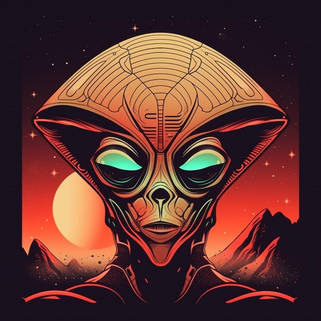 portrait of alien illustration design