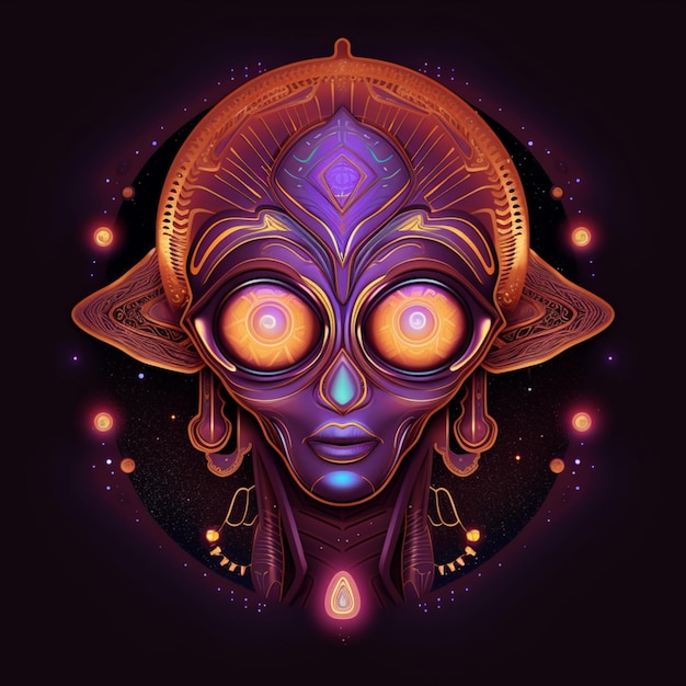 Premium AI Image | portrait of alien illustration design