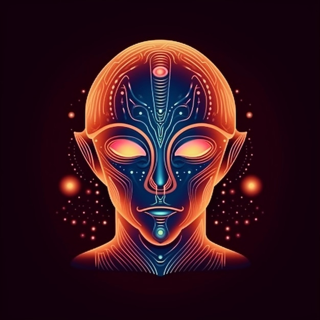 portrait of alien illustration design