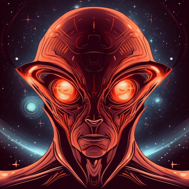 portrait of alien illustration design