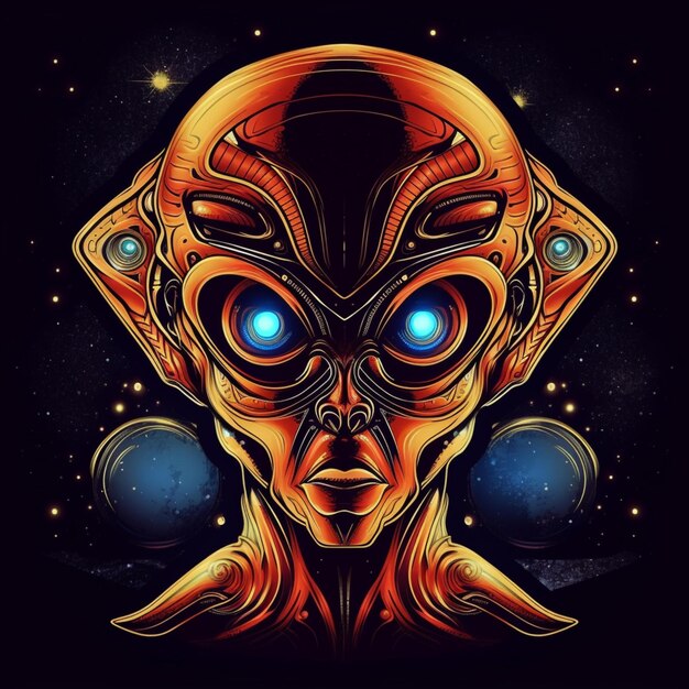 portrait of alien illustration design