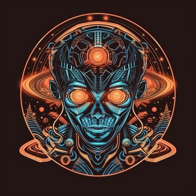 portrait of alien illustration design