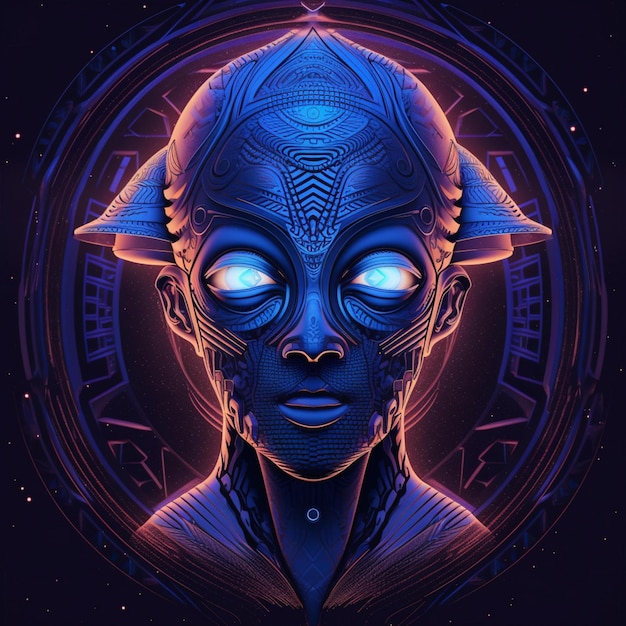 portrait of alien illustration design