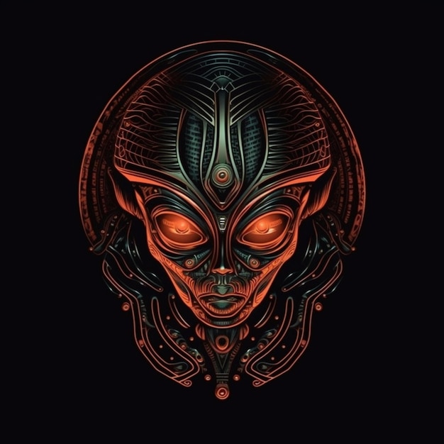 portrait of alien illustration design