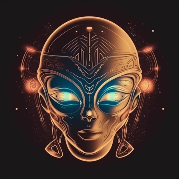 portrait of alien illustration design