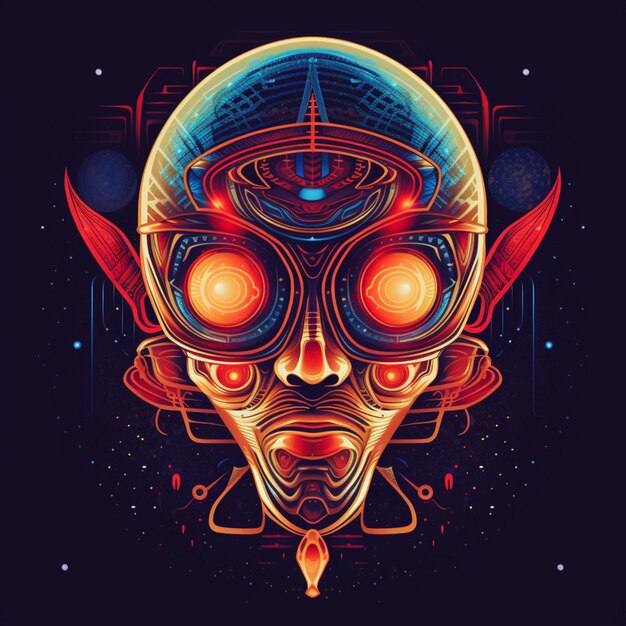 portrait of alien illustration design