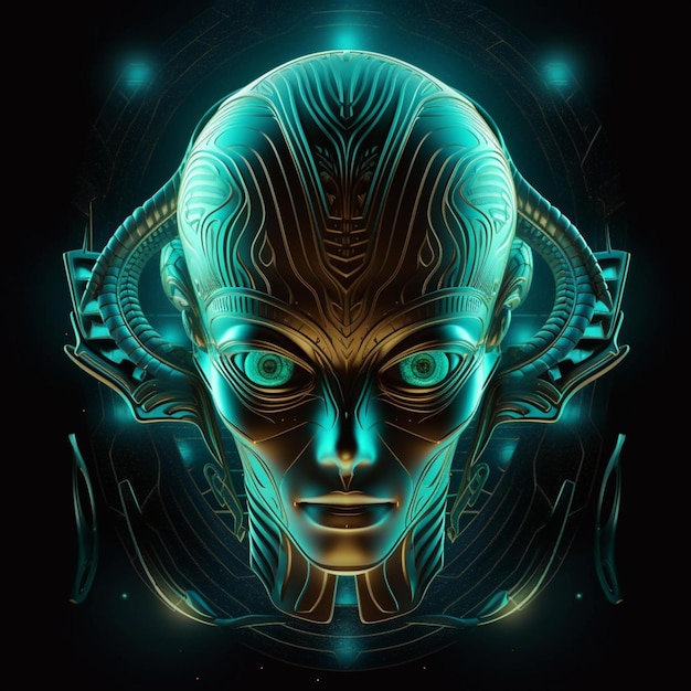 portrait of alien illustration design
