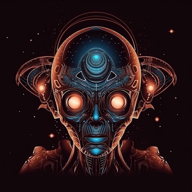 portrait of alien illustration design