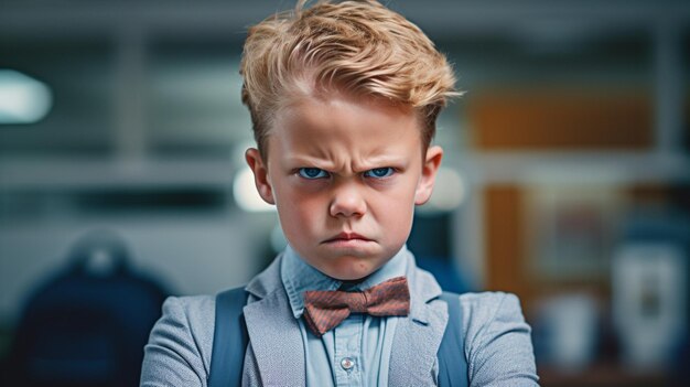 Photo portrait of an angry child