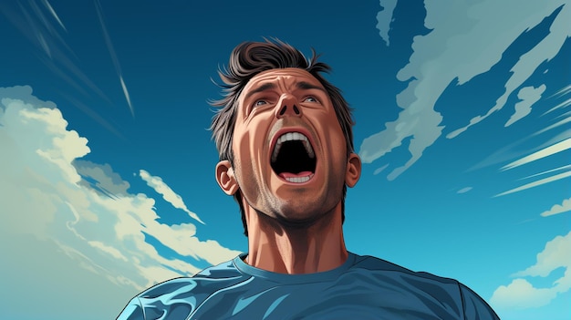 Portrait of angry man shouting