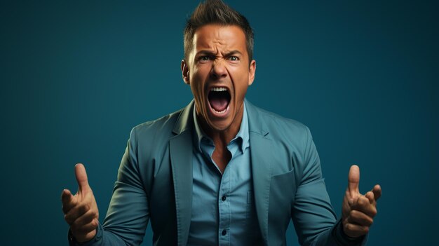 Portrait of angry man shouting