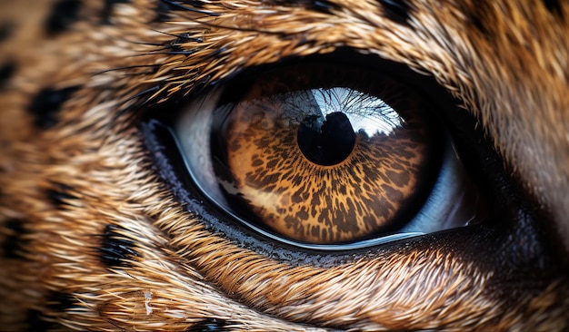 Portrait of an animal eyes of a leopard a fascinating look of a wild animal
