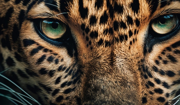 Portrait of an animal eyes of a leopard a fascinating look of a wild animal