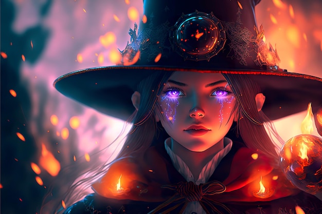 Girl witch hat anime art HD phone wallpaper  Peakpx