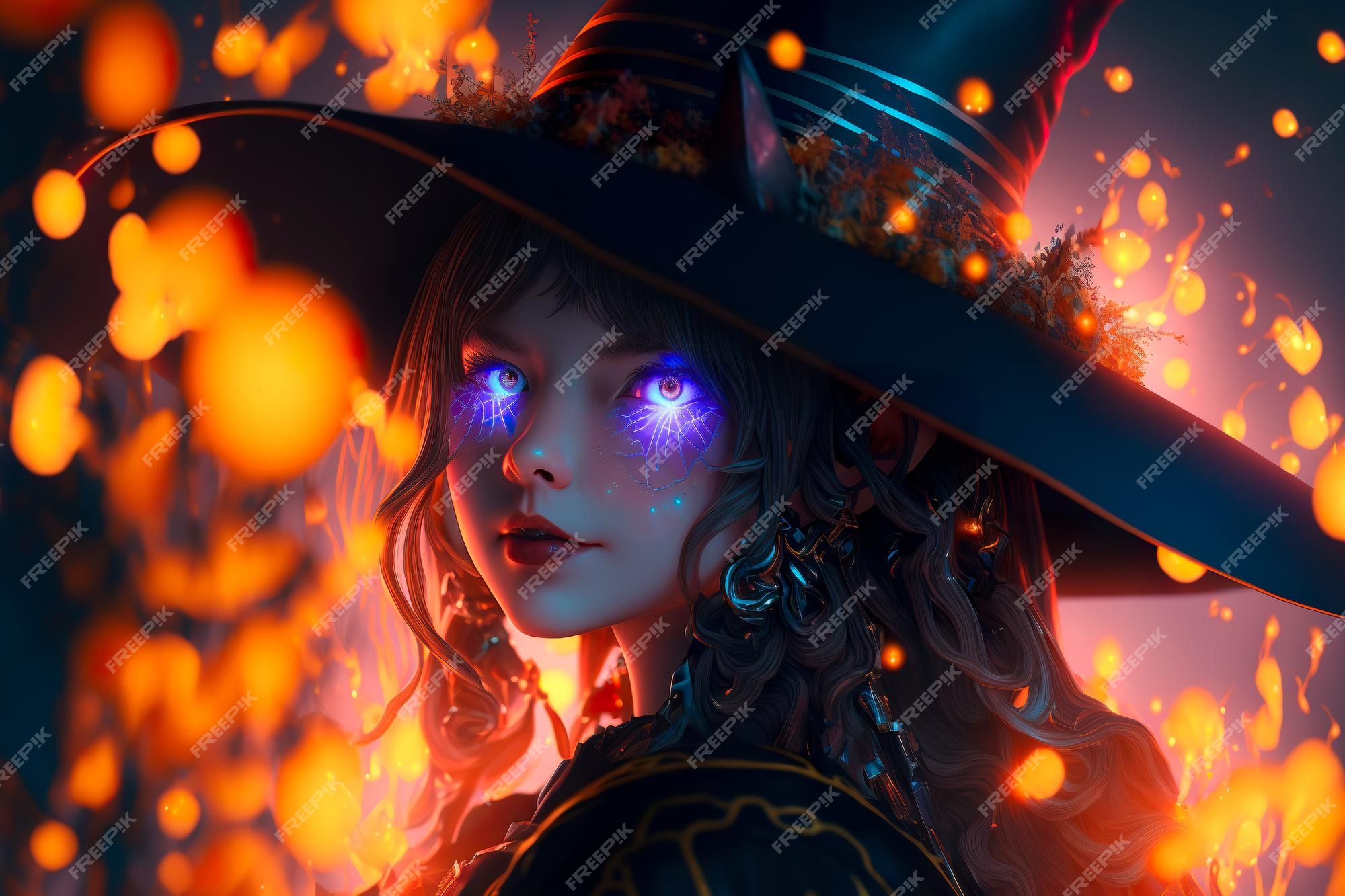 Anime Fire Witch Poster for Sale by EandPArt