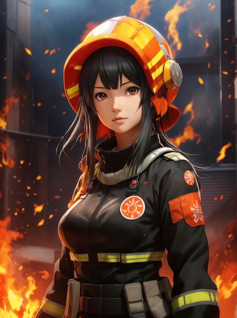 Firefighter anime girls