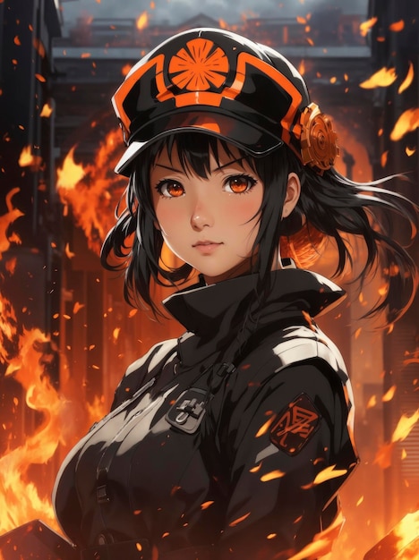 Firefighter anime girls