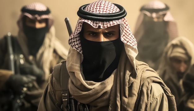 Портрет арабского воина в арафате