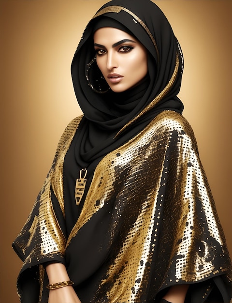 Portrait of an arab young pretty woman posing as a model