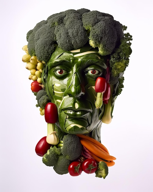 人間の顔のような野菜のポートレートアート