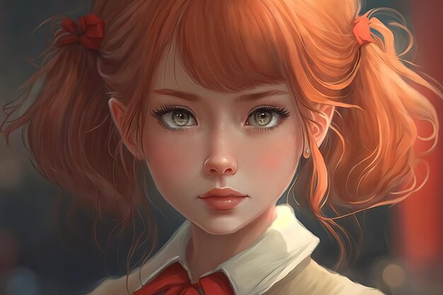 A portrait of a asian anime girl