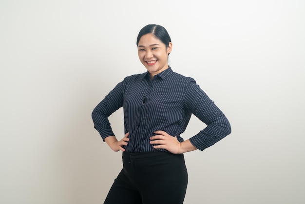 portrait Asian business woman with white background