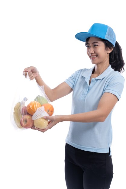 Portrait of Asian delivery woman