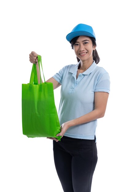 Portrait of Asian delivery woman