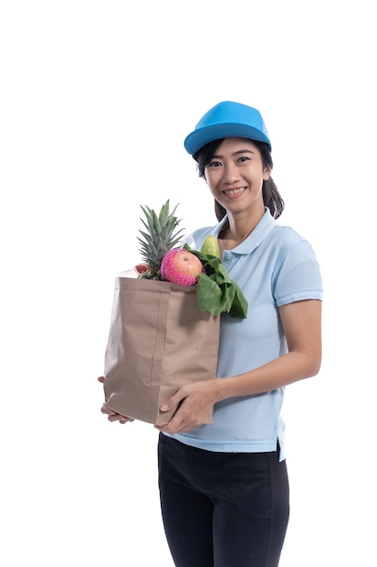 Portrait of Asian delivery woman