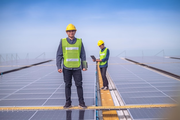 Portrait of Asian man engineer construction concept Asian man engineer in construction site Worker in building construction site worker helmet confident copy spec worker in safety suit at work