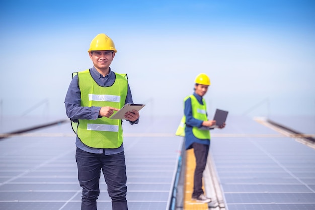 Portrait of Asian man engineer construction concept Asian man engineer in construction site Worker in building construction site worker helmet confident copy spec worker in safety suit at work