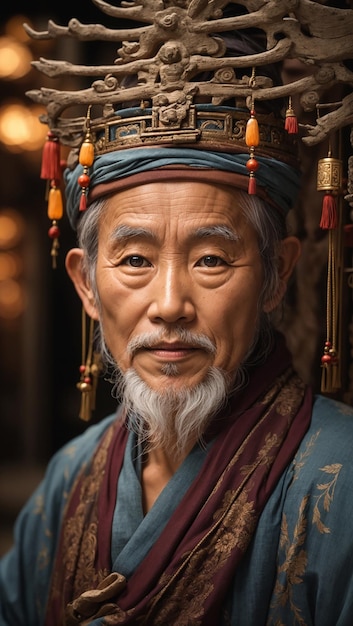 Photo portrait of asian old man