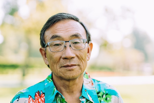 Portrait of asian senior man