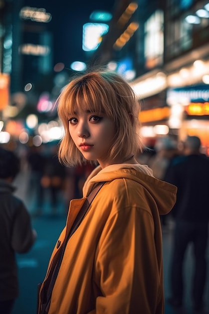 Portrait of an Asian woman in the city